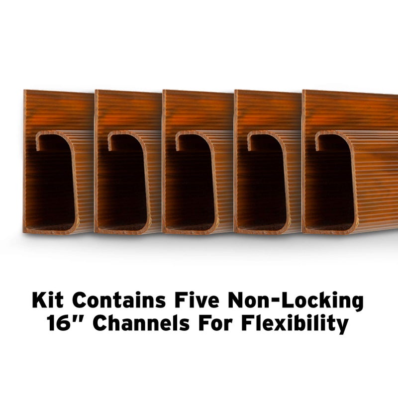 SimpleCord Cable Management Kit - 5-Pack 16-Inch J Channel Wire Organizers for Cords - Easy to Install Cord Hider Kit for Desk, Office, and Kitchen Use - Cable Management Under Desk by Simple Cord (Brown) - Image 4